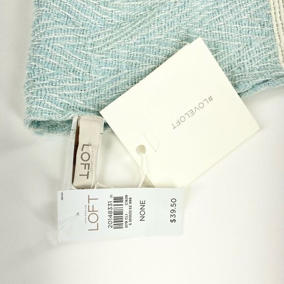 Loft blue stripe knit circle scarf - Picture 4 of 6